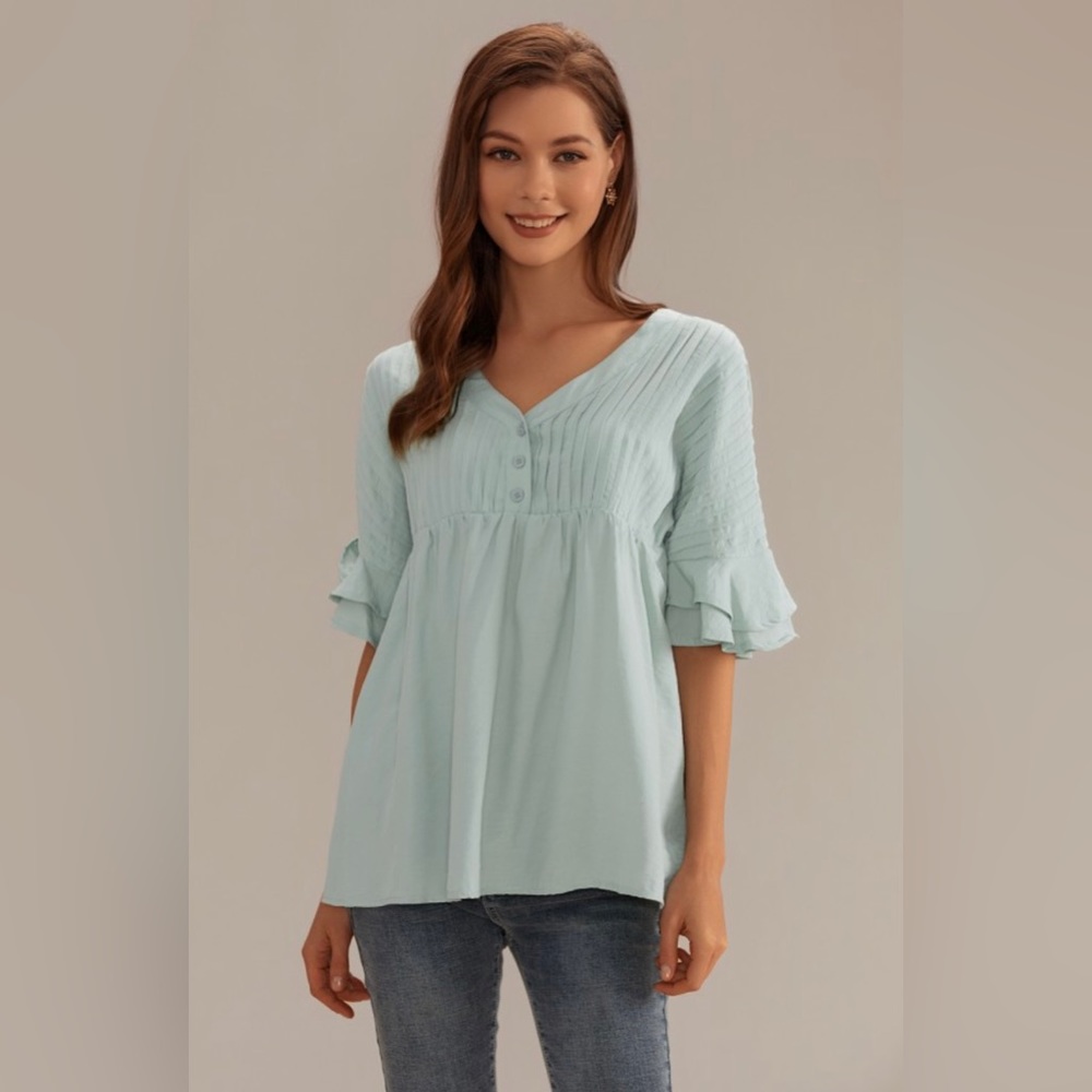 Ladies Ruffle Sleeve Blouse